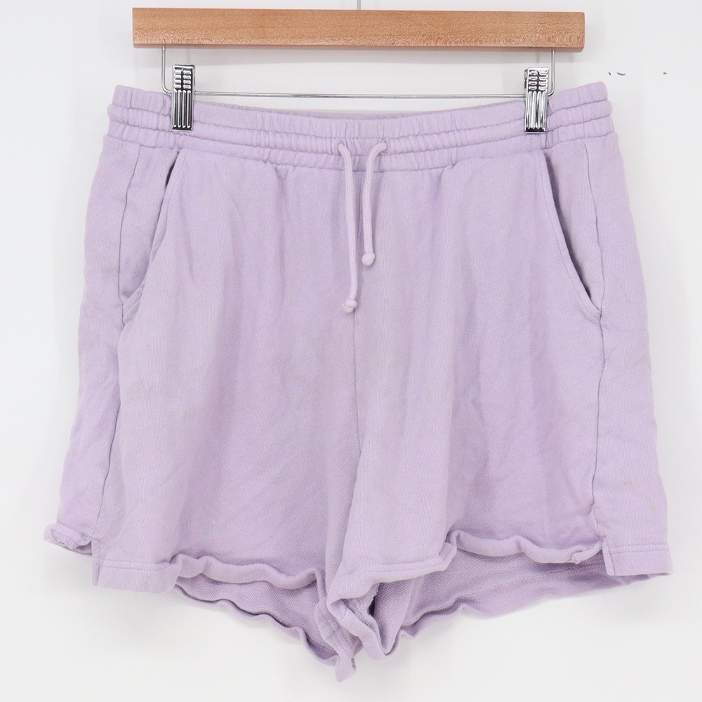 Old Navy Shorts Womens L Sweat Shorts Purple Drawstring French Terry